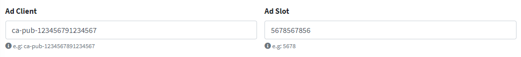 ad client ad slot