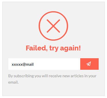 failed sent email subscription