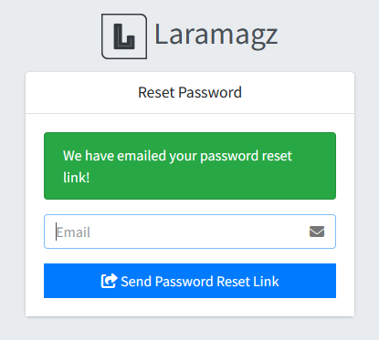 reset password alert
