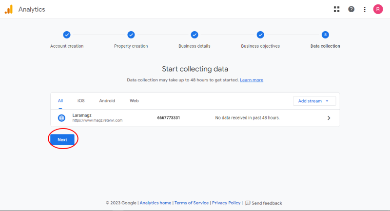 start collect data