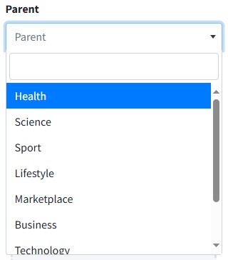 input parent category