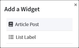 add widget in section